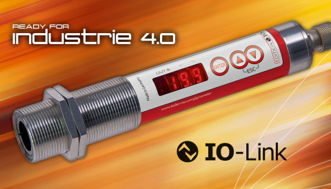 Pyrometer mit IO-Link Schnittstelle, Analogausgang und Schaltkontakt.